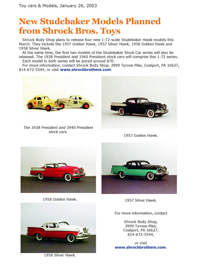 Jan New Studebaker models