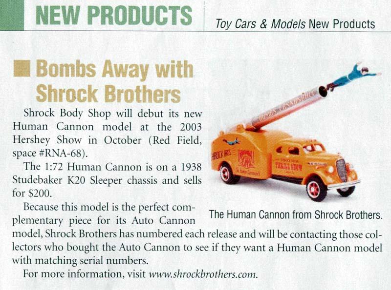 oct Toy cars & Models human cannon