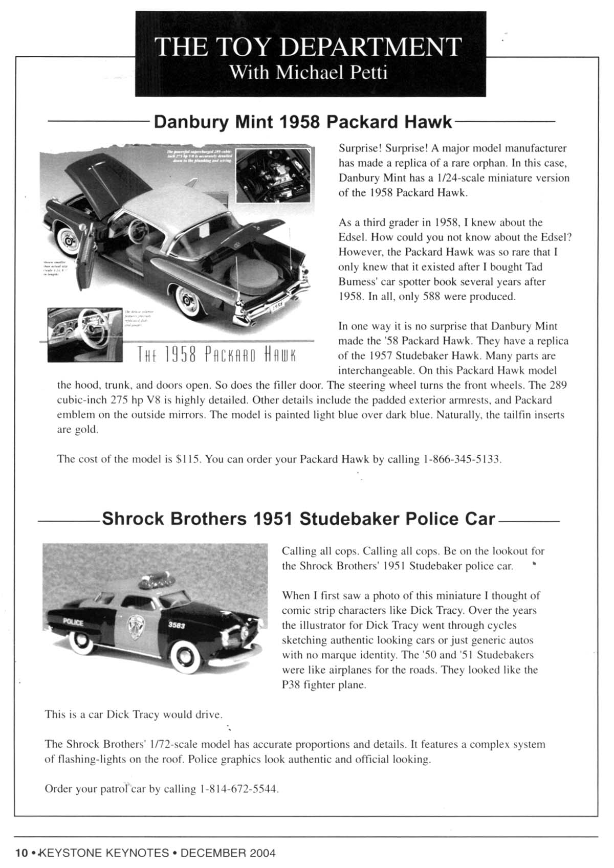 Dec Keystone keynotes The toy department