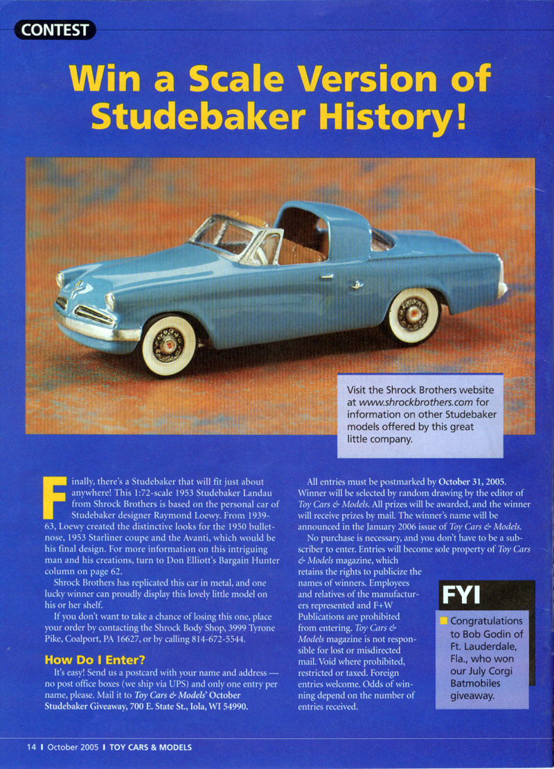 oct Toy cars & models Win a Stude 800