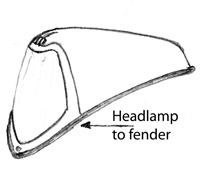 1938 State headlamp to fender gasket