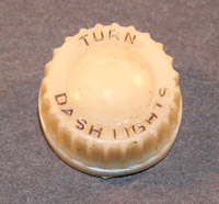 1939 Dashlight Knob, 40 champ, Ivory/Black