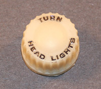 1939 Headlamp Knob,40 Champ, Ivory/Black